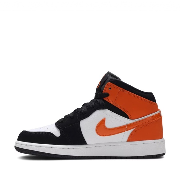 RARE Jordan 1 Mid Shattered Backboard panda high tops orange/black/white. - Picture 4 of 7
